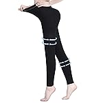 AMZAM Medical Compression Pantyhose for Women & Men, 15-20 mmHg Graduated Compression Leggings, Opaque Footless Waist High Compression Stockings for Edema, Varicose Veins, Post Surgery,Black S