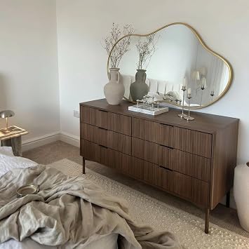 Irregular wall Mirror 26"x46" Gold Asymmetrical Mirror