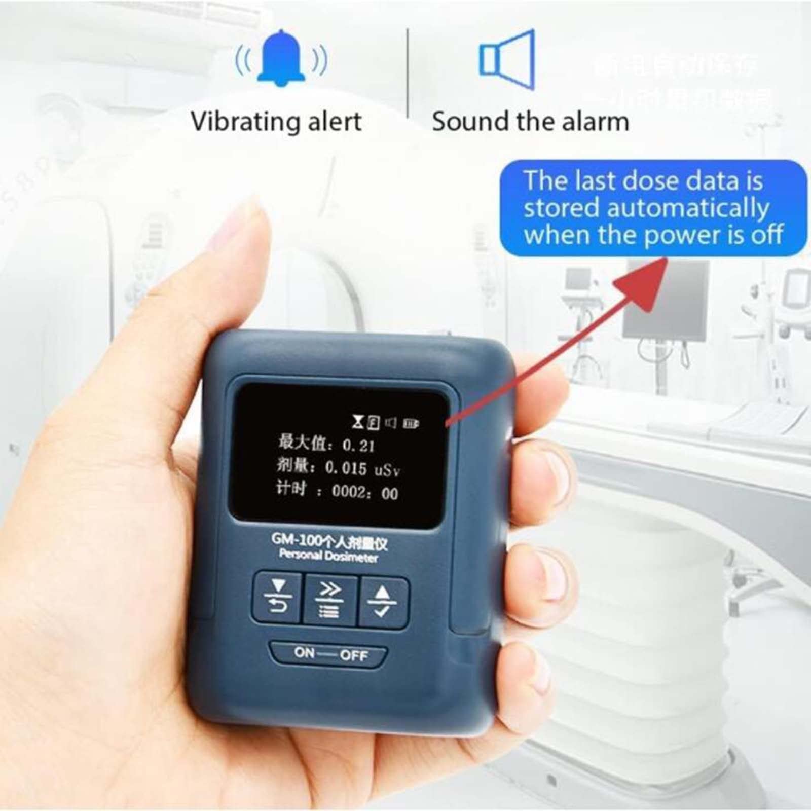 Detector de radiación, Contador Geiger Radioactividad Contador Geiger Detector de radiación Nuclear Dispositivo de Alarma de dosis Monitor dosímetro Medidor Digital portátil Alta sensibilidad