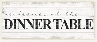 Stupell Industries No Devices at Dinner Table Quote Family Kitchen Sign, Designed by Daphne Polselli Art, 7 x 17, Wall Plaque