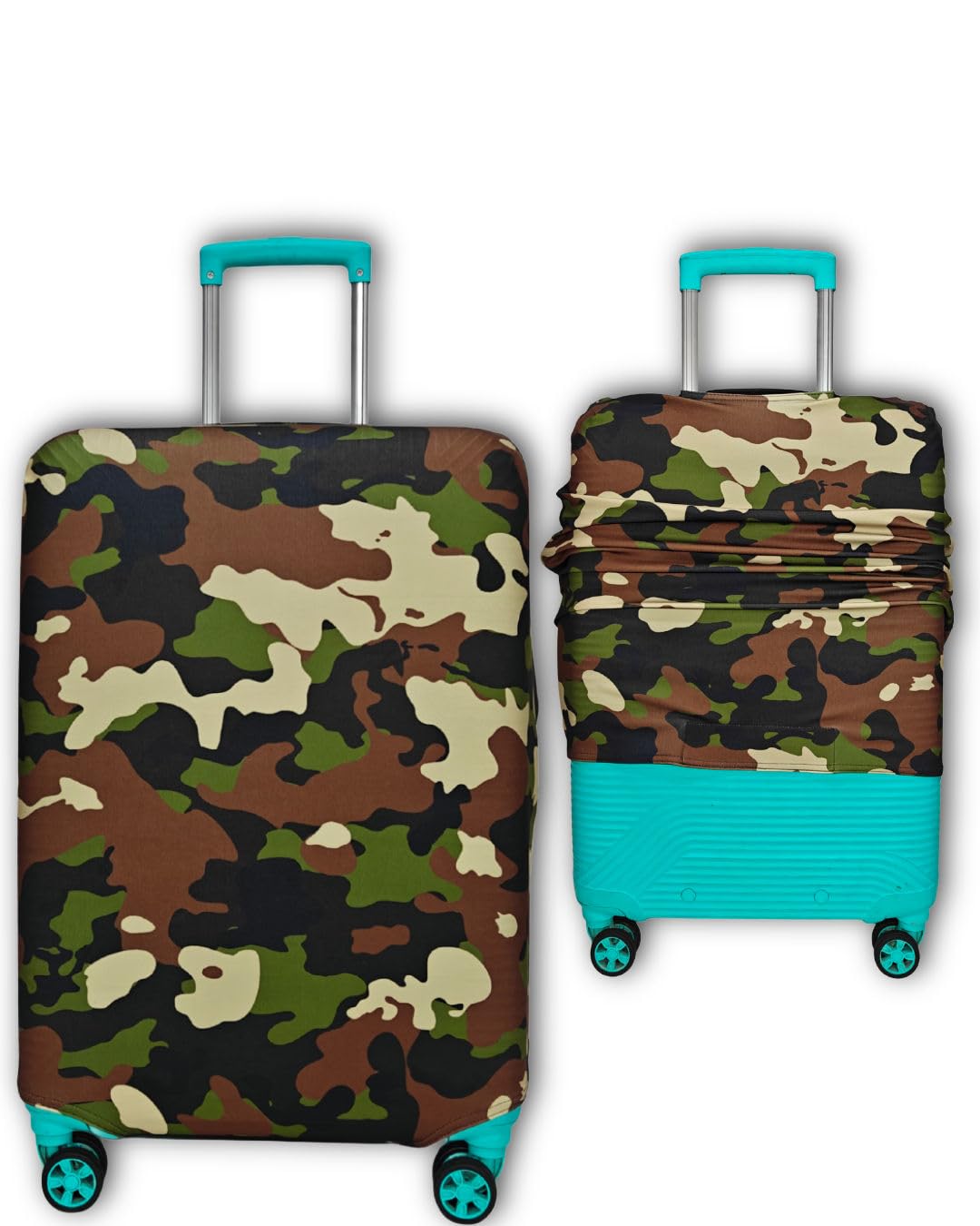 Army Printed Luggage Cover for Traveling Bag & Suitcase - Stretchable & Scratchproof Trolley Protector with Velcro Lock & Lightweight Washable Material(Suitcase Not Included, Only Cover in Product)-image-12