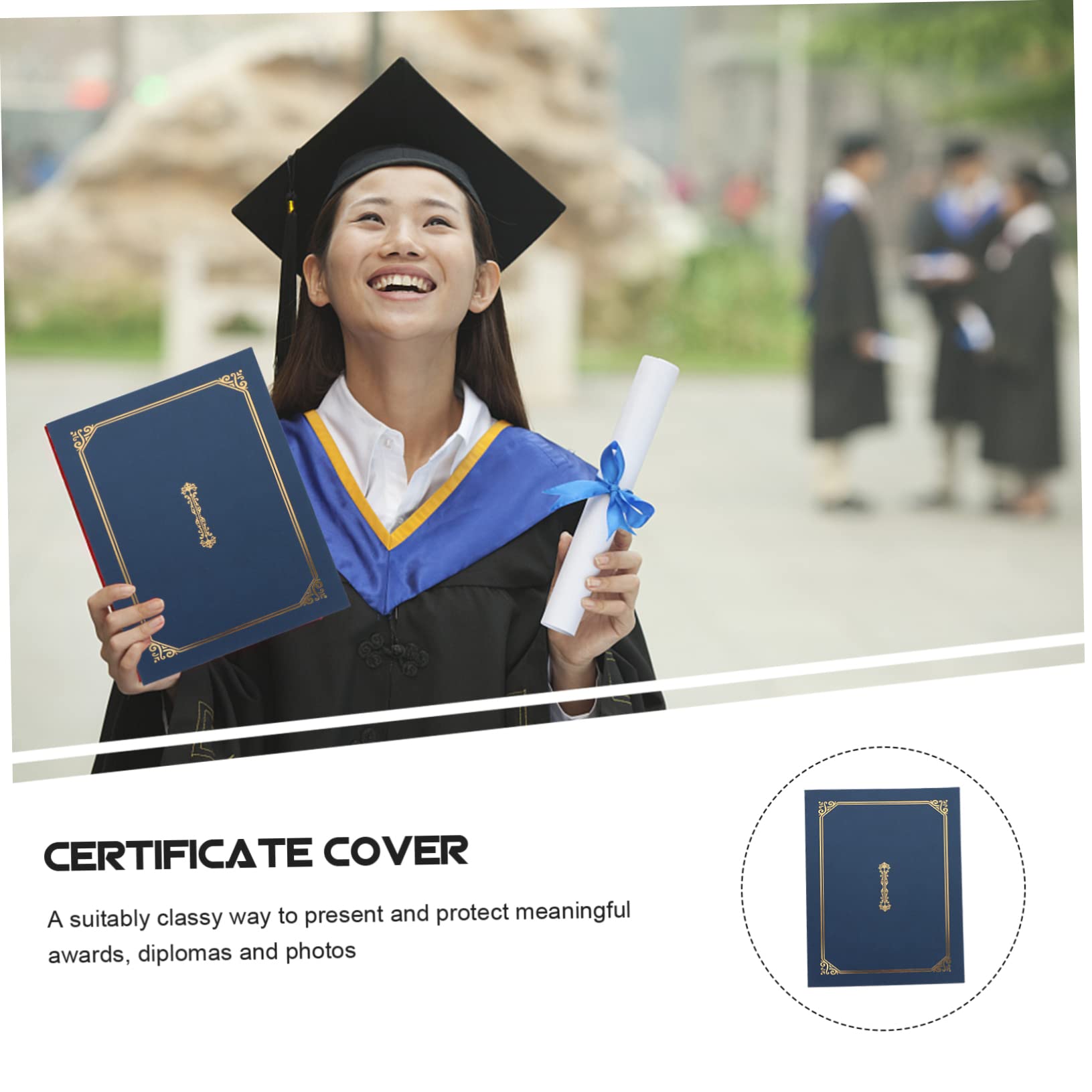 5pezzi Copertine per Documenti Stampa in Oro di Custodie di Carta per Porte Certificati e Diplomi