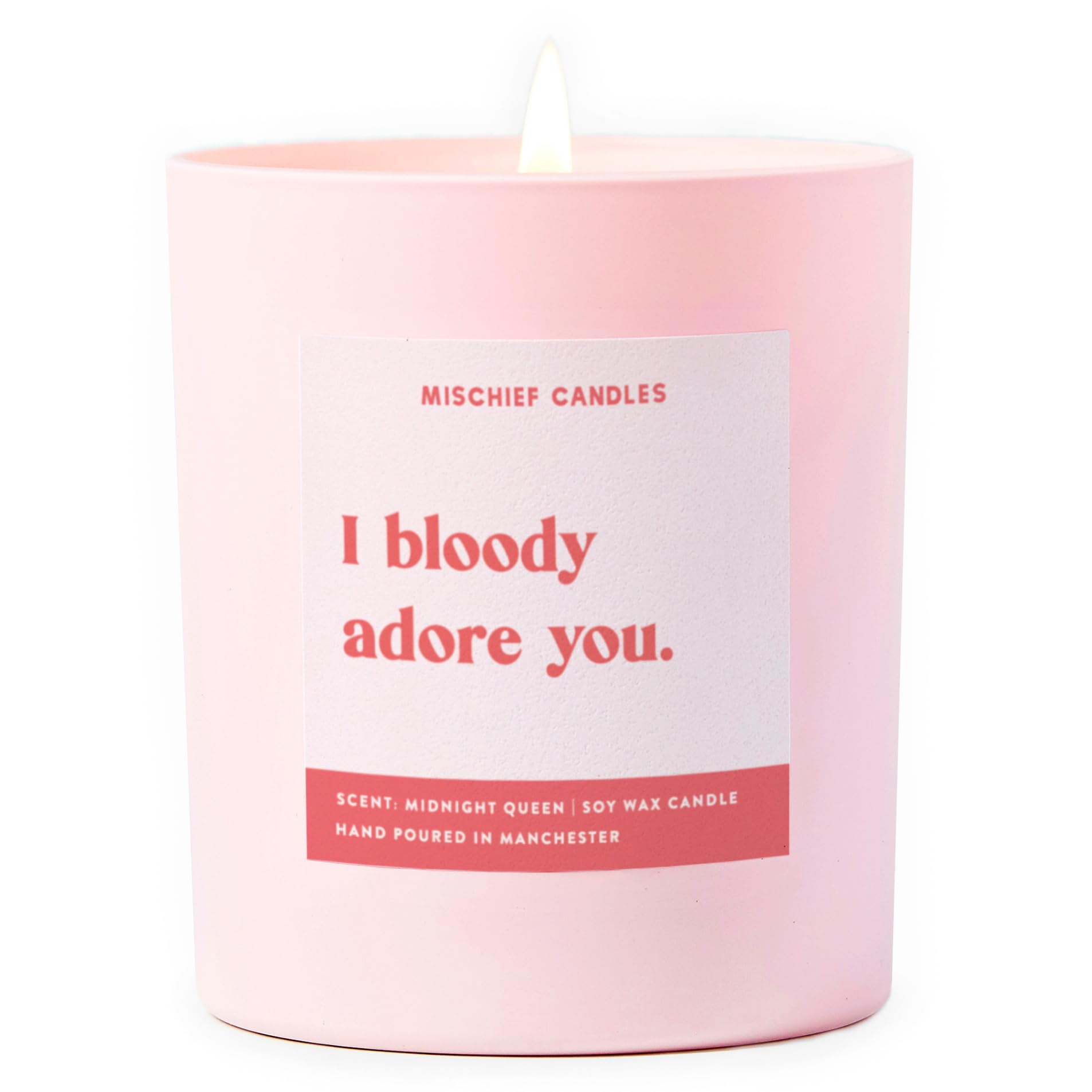 Mischief Candles Pink Funny Friendship Gift For Her Friend Gifts Scented Soy Wax Candle (Bloody Adore You)