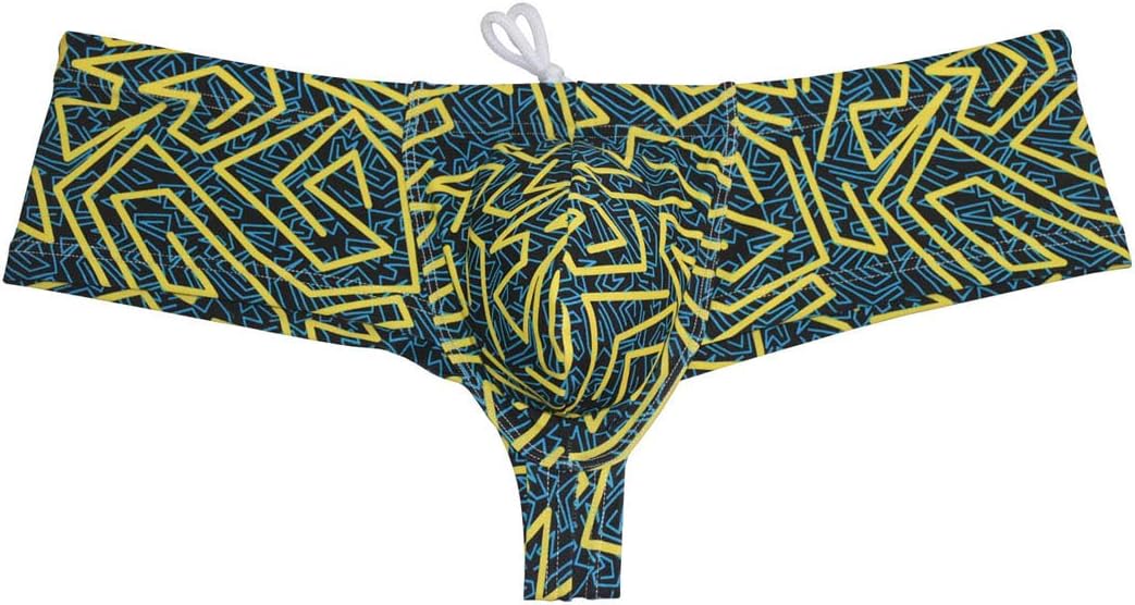 OROCOJUCO Men's Cheeky Brief High Cut Rear Swimwear Board Surf Short Skimpy Trunks Bulge Boxers Swimsuit