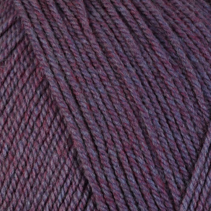 WoolCraft Aran with Wool 400g Knitting & Crochet Yarn, Great Value Acrylic with 25% Wool Yarn, Choose from 43 Shades, 800 Metres, 400g Balls, Pack of 5, Purple Twist Wayfarer