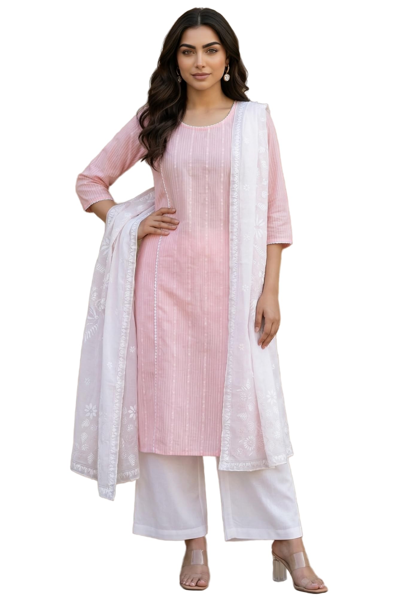 aurelia Women's White Floral Printed Cotton Mulmul Dupatta-picture-25