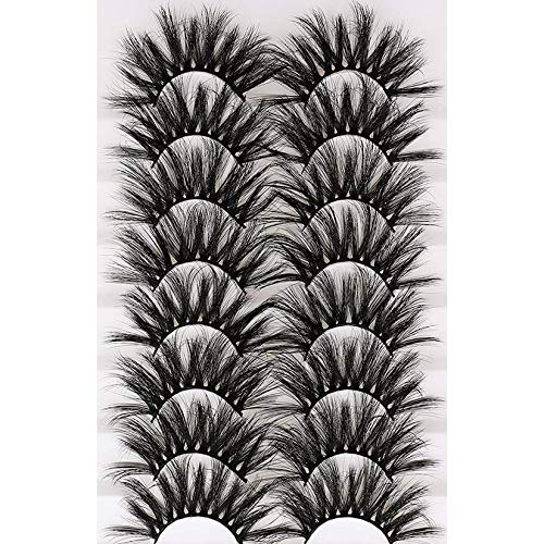 25MM Dramatic 3D Crossed Eyelashes Faux Mink Natural Full Long 8 Pairs False Lashes Pack Luxurious Volume Handmade Fake Eyelashes by HeyAlice