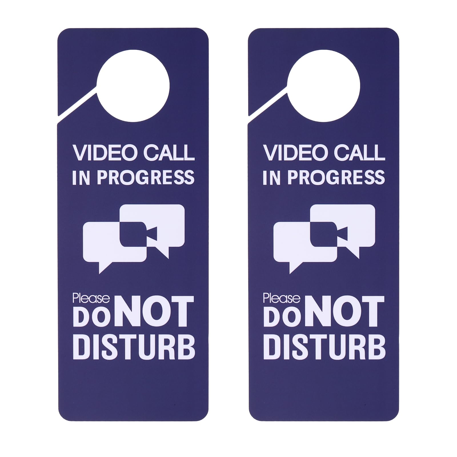 PATIKIL Do Not Disturb Door Hanger Sign, 2 Pcs PVC Double Sided Video Call in Progress Door Sign Decor for Office Meeting