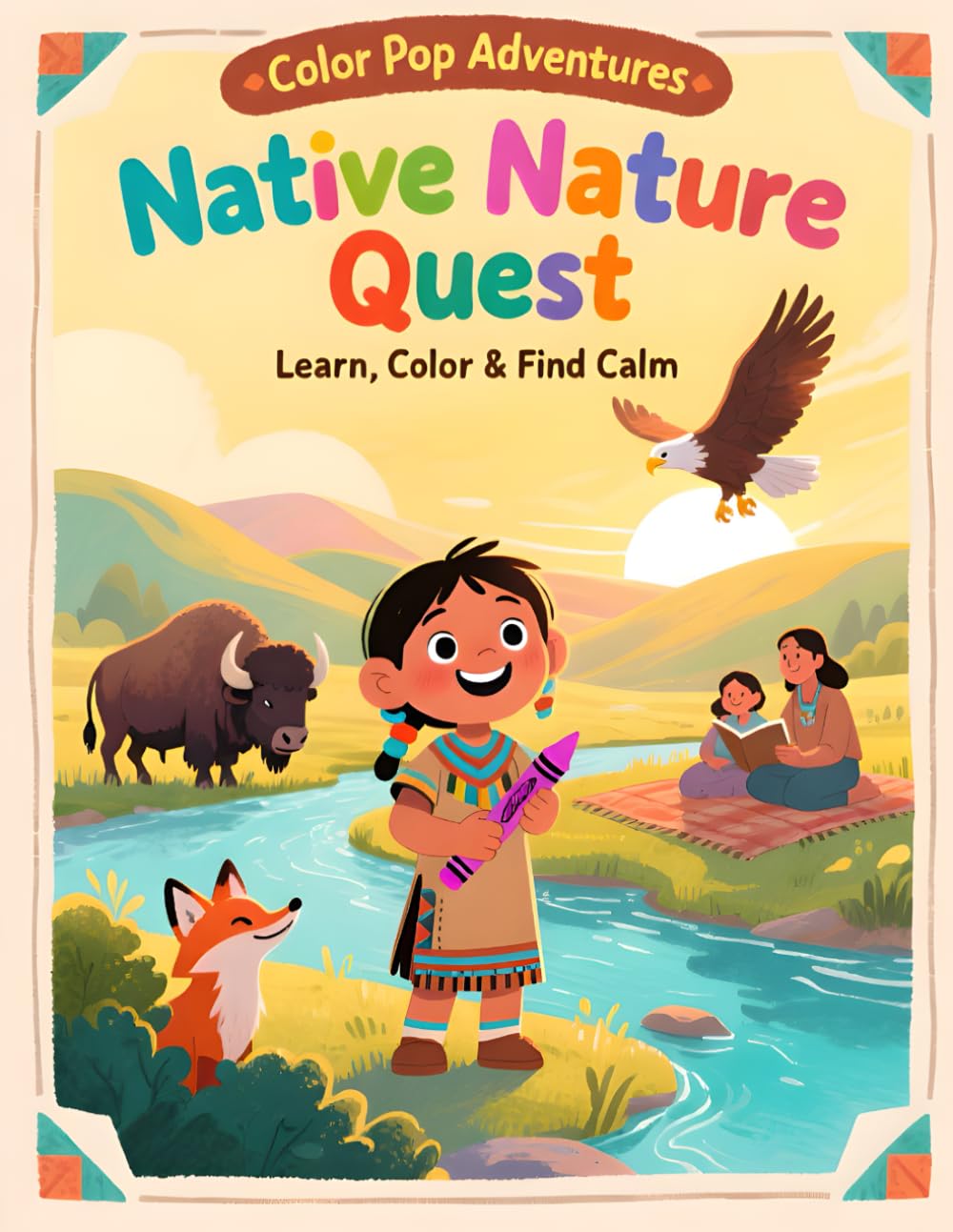 Color Pop Adventures - Native Nature Quest - Learn, Color & Find Calm: 36 fun activity pages for early learners