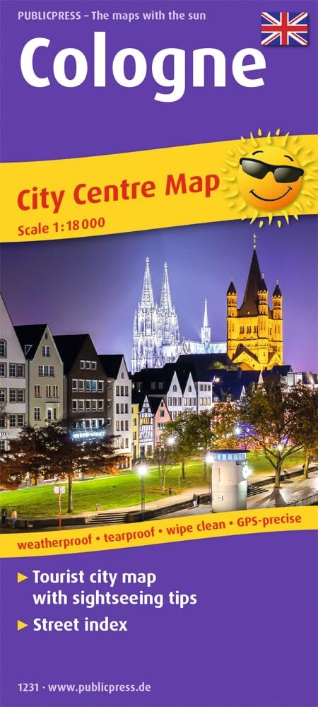 Cologne City Centre Map (engl) 1:18 000: Tourist City Centre map with sightseeing tips and Street index