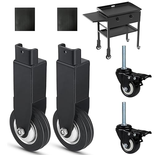 Ruedas universales para parrilla Blackstone de 28 pulgadas, piezas de ruedas de plancha para accesorios Blackstone con freno, giro sedoso de 360