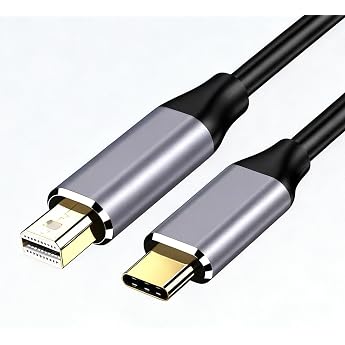 USB Type C to Mini DisplayPort DP 4K @ 60Hz USB C to Mini DP Video Converter Cable 1.8 m Unidirectional Transfer Adapter Aluminium Dynamic HDR Plug & Play for iPhone MacBook iPad Pro Samsung