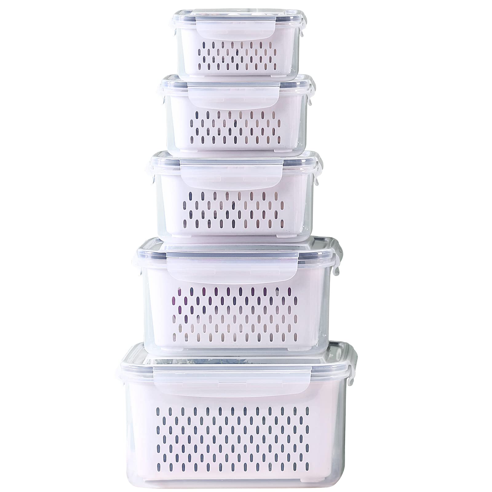 Ronanemon Large Fridge Food Storage Container Set with Lids with ...