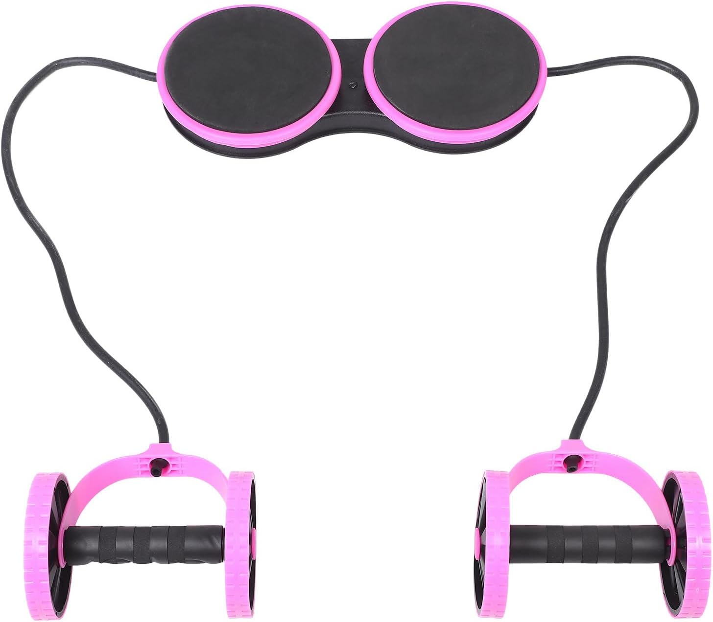 GLEAVI Detachable Pink Ab Roller Wheel with Resistance Pull Rope for Abdominal, Arm, and Leg Exercise, Automatic Return Fitness Trainer for Core and Waist Workout