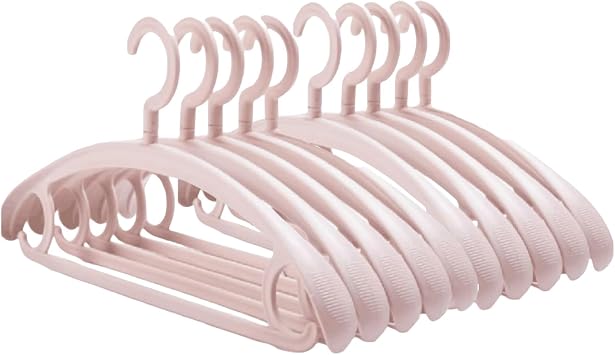 10 Pack Heavy Duty Coat Hangers 25lb Load Capacity Swivel Suit Wide Shoulder Hanger Pink