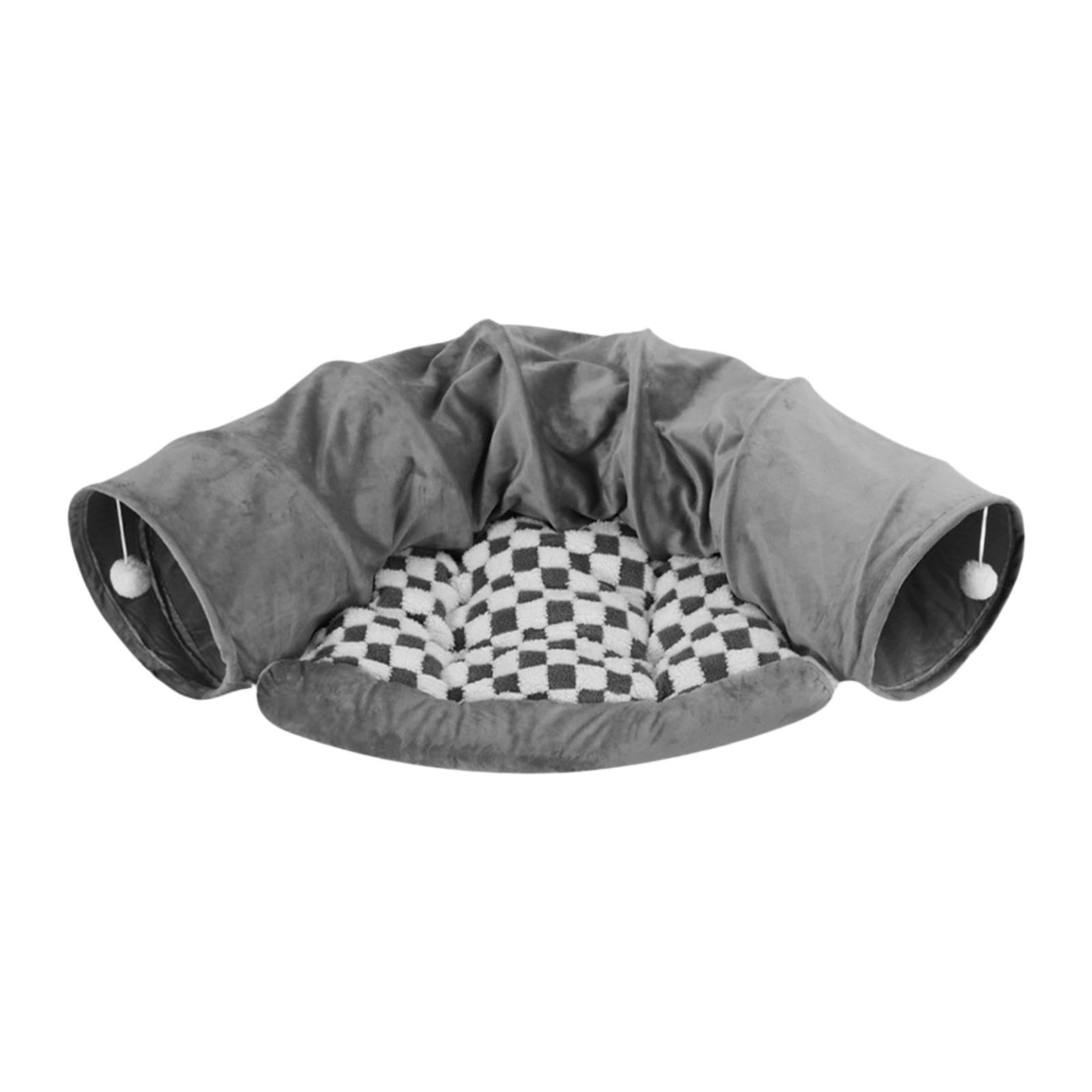 Tunnel et Lit 2 en 1 pour Chat, Centre D'activités Doux pour Chats D'intérieur et Lapins.