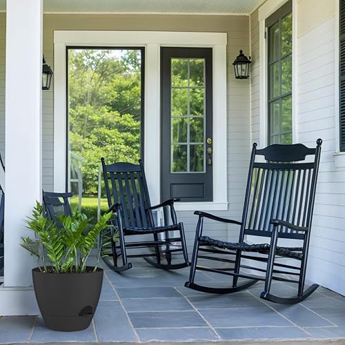 Miniatura 4 de ZMTECH 10 Inch Plant Pots Set of 2 Planters for Indoor Plants Self Watering Pots Flower Pots with Drainage Holes and Saucer for Outdoor