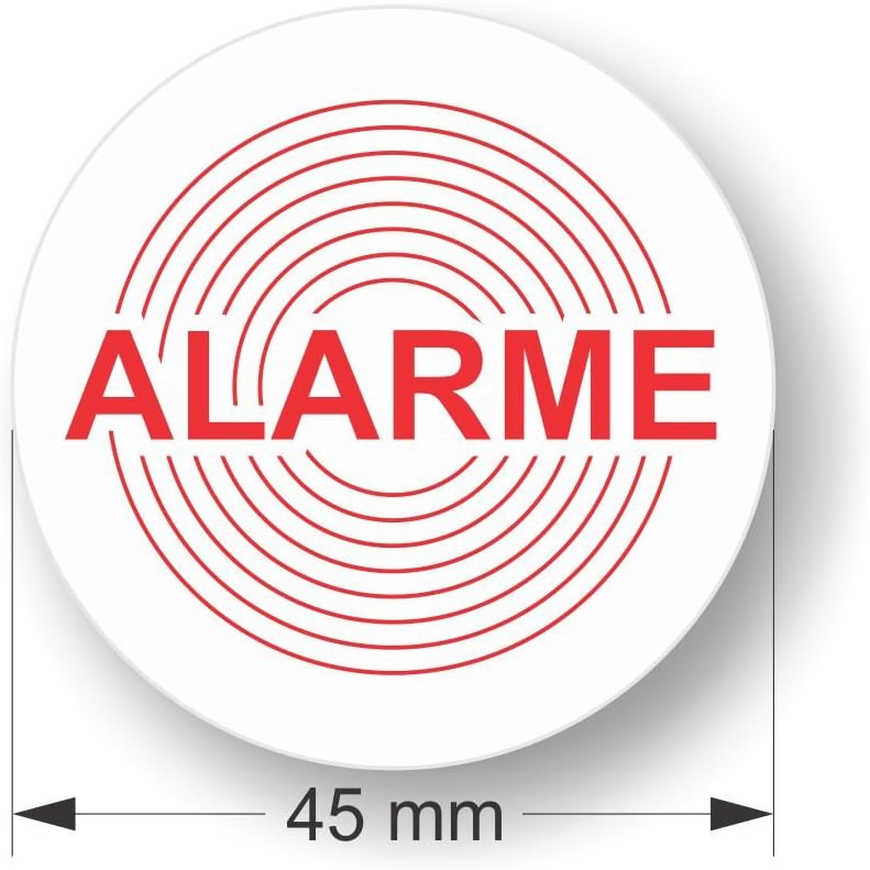 Self-Adhesive Stickers disuasorias "Alarme (Quality Outdoor, Resistant to the rain and the UVA, Round, 45 mm) 20 - Image 3