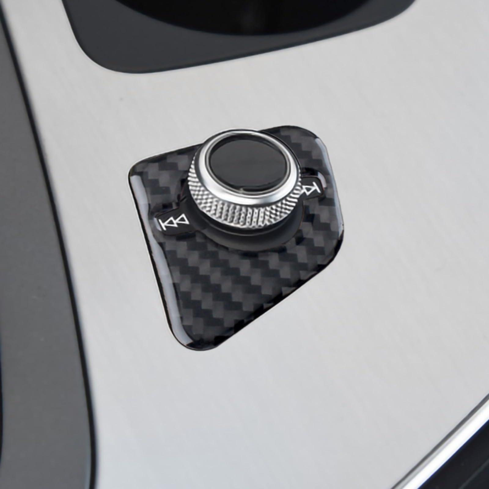 Manopola multimediale con Guida a Sinistra Coperchio del Pannello dei Pulsanti Trim Sticker Decal Accessori per Auto Fibra di Carbonio(2) per Q7 2016-2019