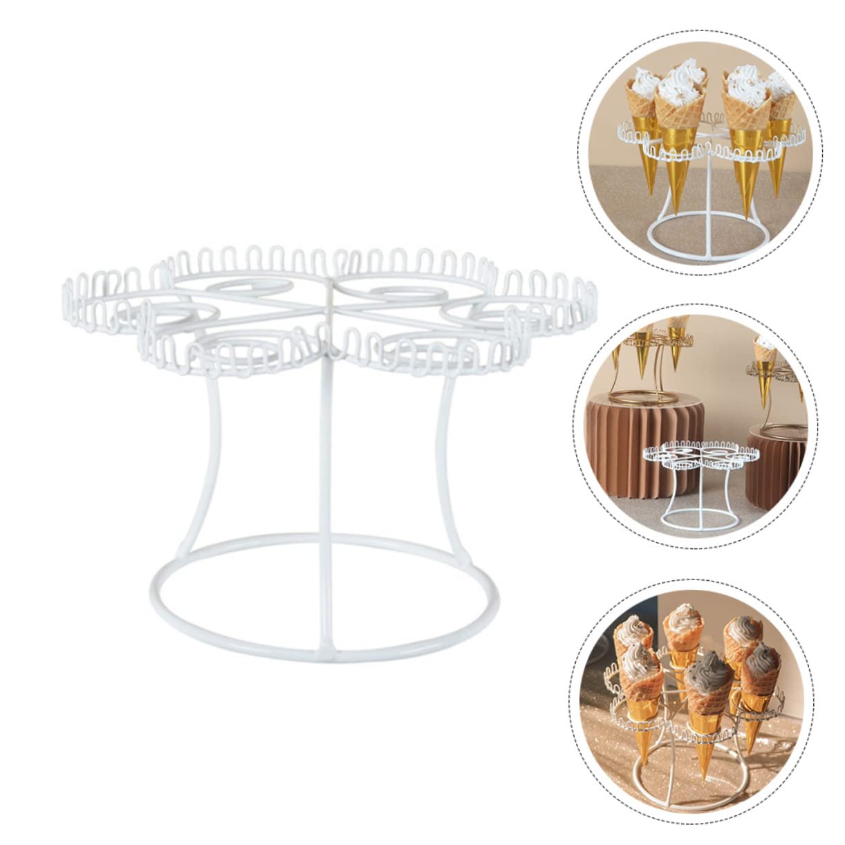 MUCKLILY 1pc Creative Ice Cream Cone Rack Slot Display Storage Holder Elegant European Design for Parties Weddings and Events for Ice Cream Cones