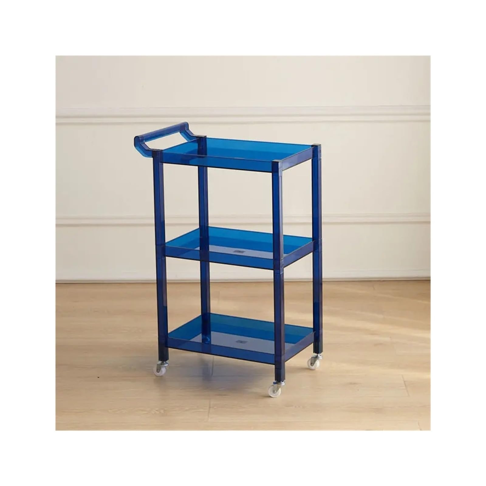 FZL02068LM Serving Trolleys Rolling Storage Cart,Removable Snack,Acrylic Transparent Trolley, Household Kitchen Shelf,Utility Organization(Blue)