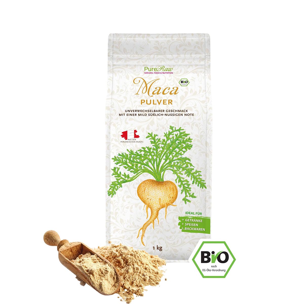 Maca en polvo Mezcla orgánica amarilla, negra, roja y morada (cruda vegana) Raíz de maca 100% pura sin aditivos Superalimento para batidos energéticos Mezcla orgánica en polvo de raíz de maca