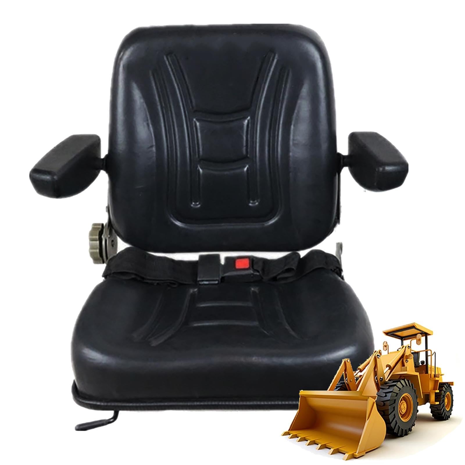 Asiento Universal de Repuesto para Tractor con Respaldo y Reposabrazos Ajustables Asiento para Montacargas para Cortadoras de Césped