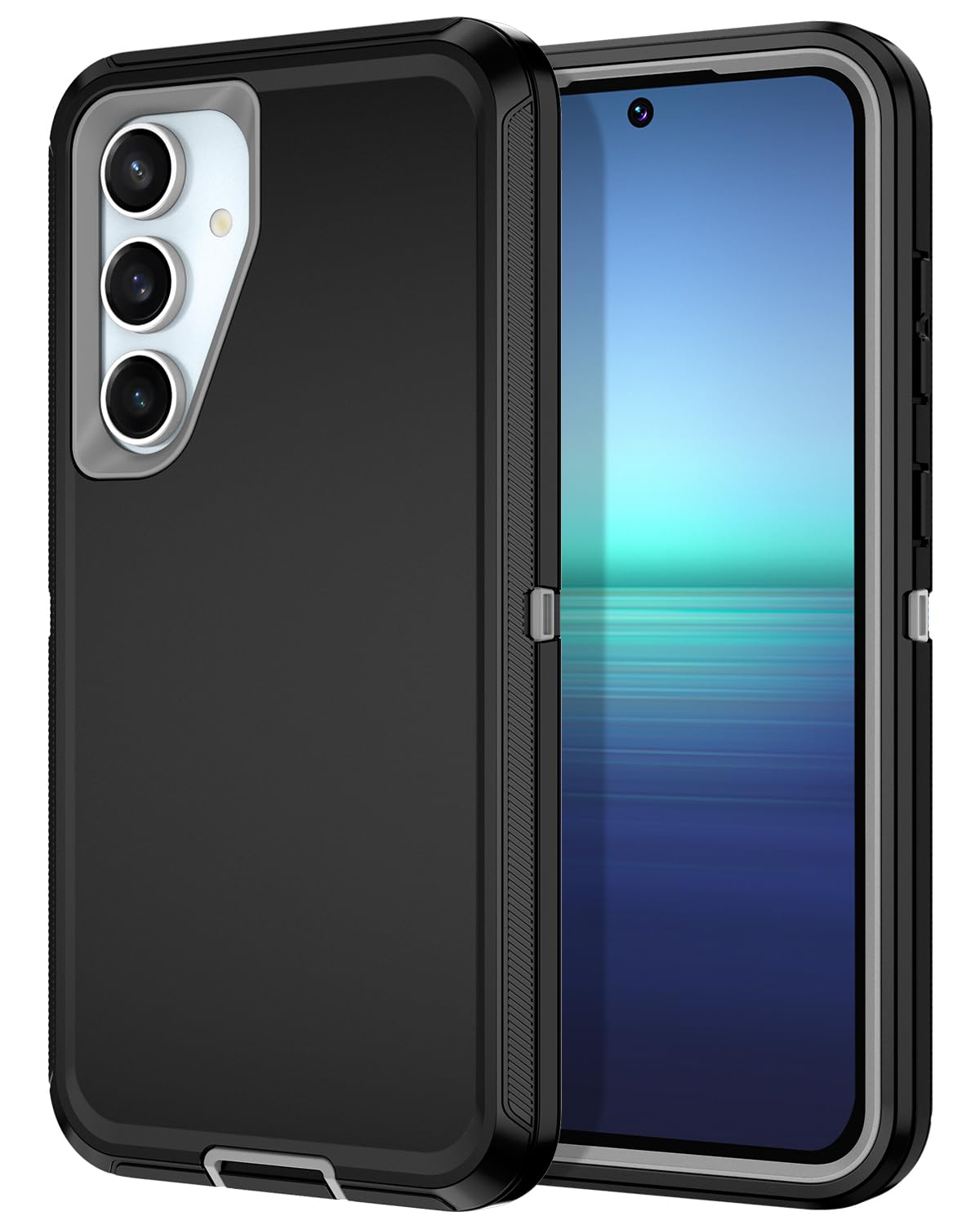 I-HONVA for Samsung Galaxy S24 FE 5G Case Shockproof Dust/Drop Proof 3-Layer Full Body Protection [Without Screen Protector] Rugged Heavy Duty Cover