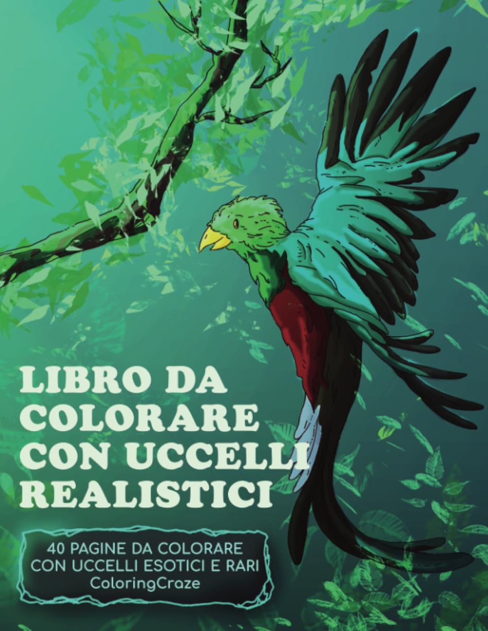 40 pagine di libri da colorare unici con uccelli per bambini e
