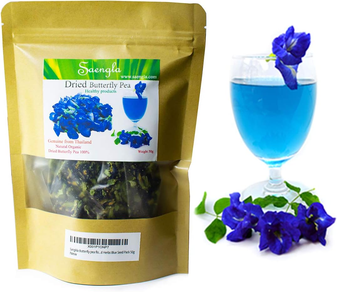 Butterfly pea flower Organic Tea Dried Herbs Blue Seed Pack 40g