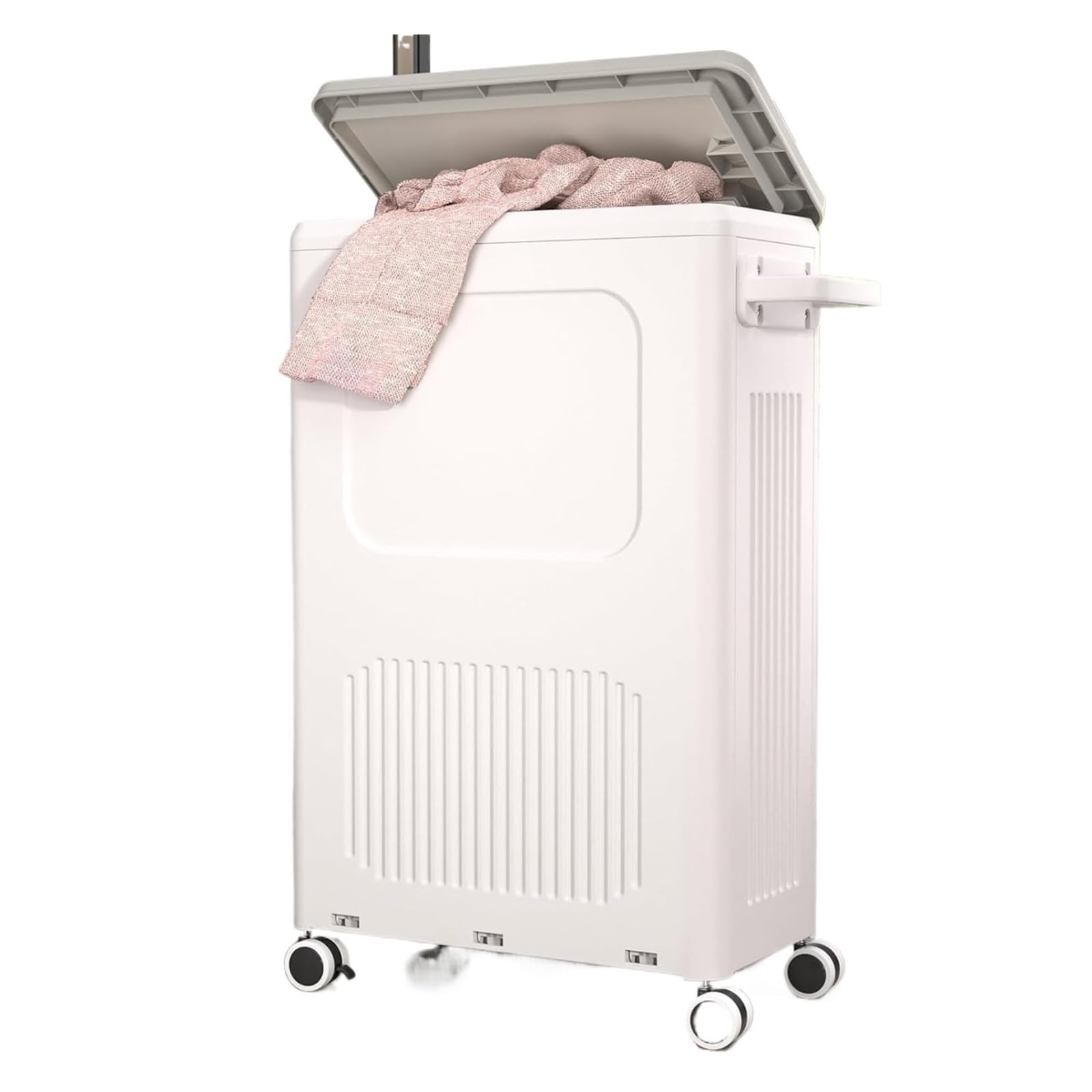 Roller laundry basket Heavy Duty Laundry Hamper with Lid Plastic Basket with Wheel(50L)