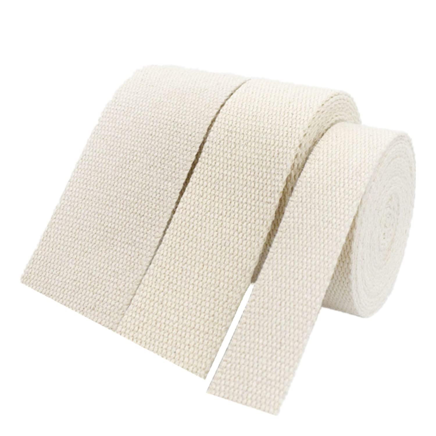 Cinta de algodón Correa de cincha Gruesa poliéster y algodón, Espiga, 25 mm Ancho, Multicolor, 5-20 Yardas(Beige,20 Yard)