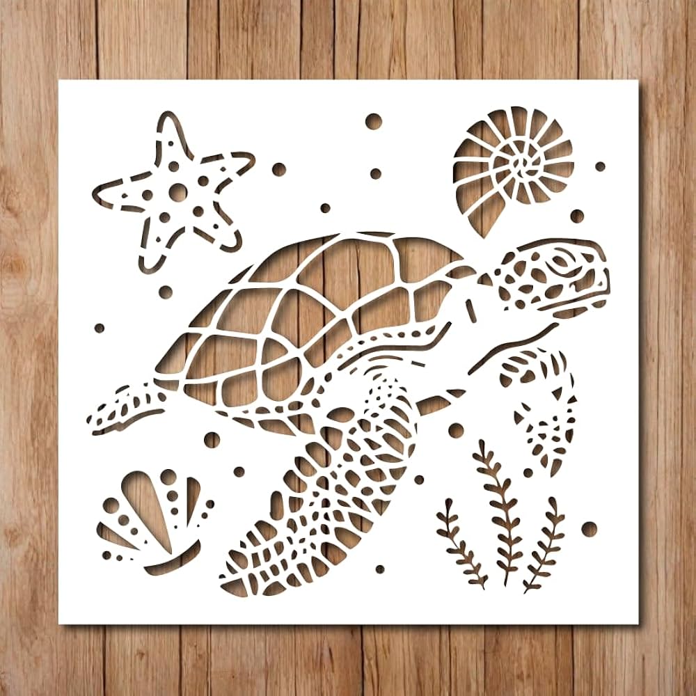sea-turtle-stencil-turtle-stencils-for-painting-on-wood-glass-wall-rock-walls-glassware-canvas-turtle-stencil-template-8-5x11-buy-online-at-best-price-in-ksa-souq-is