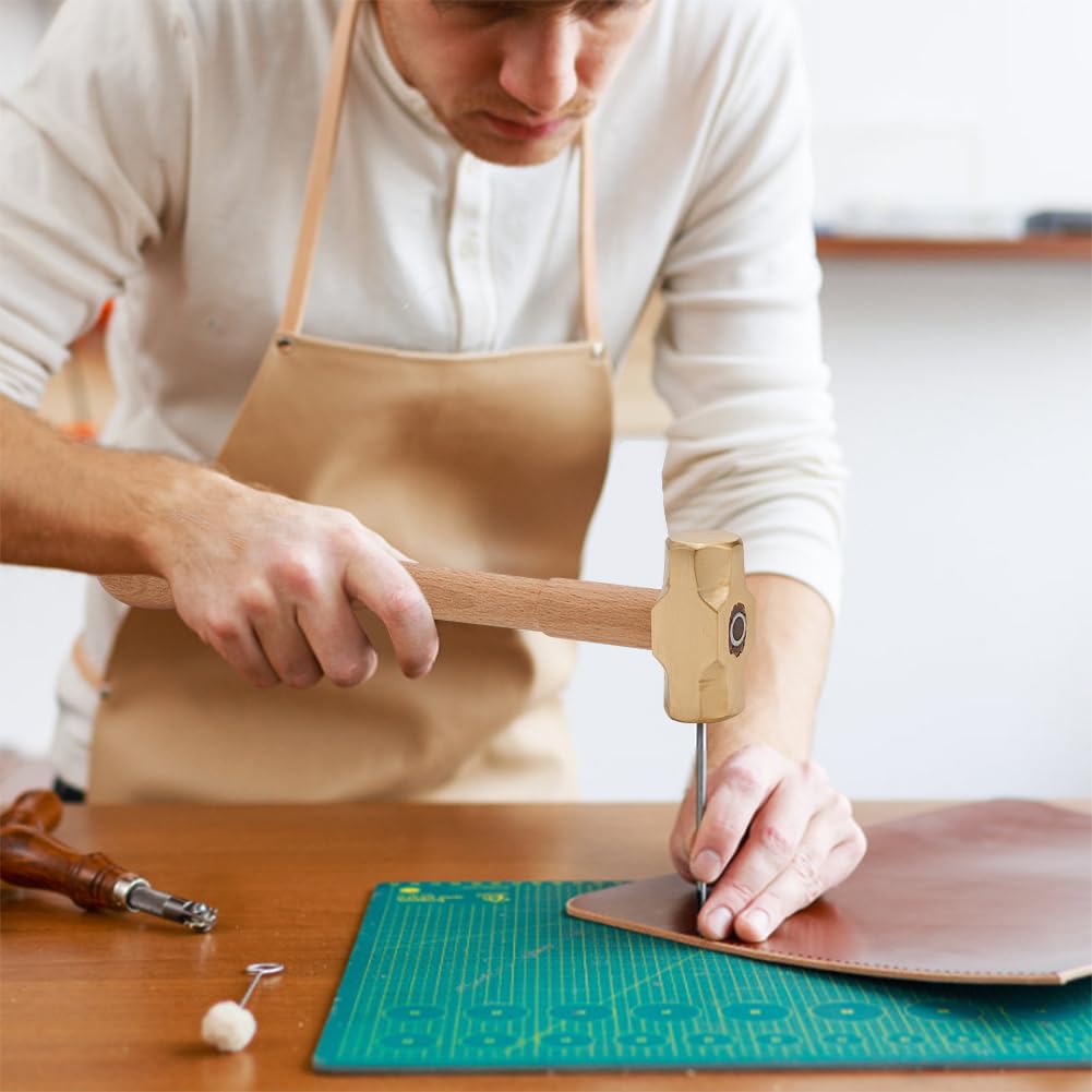 Martello In Ottone Per Gioielli - 23 Cm, Manico In Legno, Per Lavorazione Metalli