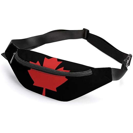 Canada Flag Maple Fashion Fanny Packs Waist Bag with Adjustable Belt Crossbody Belt Wallet Easy Carry