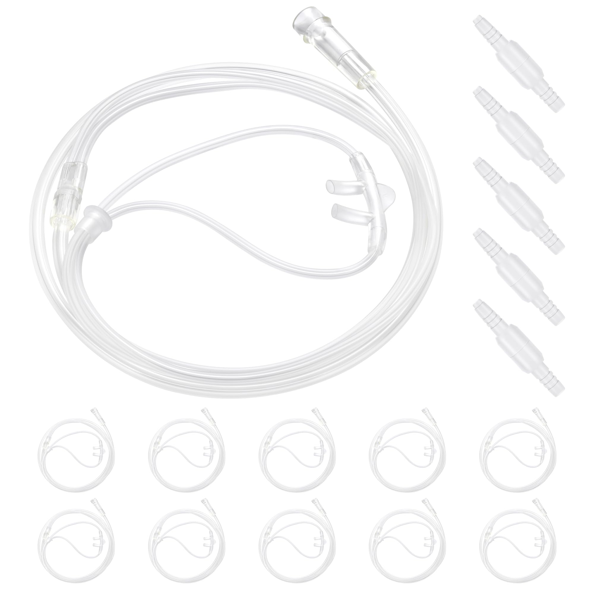 10 Pack 4Ft Nasal Cannulas for Oxygen,Oxygen Tubing for Adult,Cannula Nasal Tubing with Soft Curved Nose Piece, High Flow Lightweight Tube