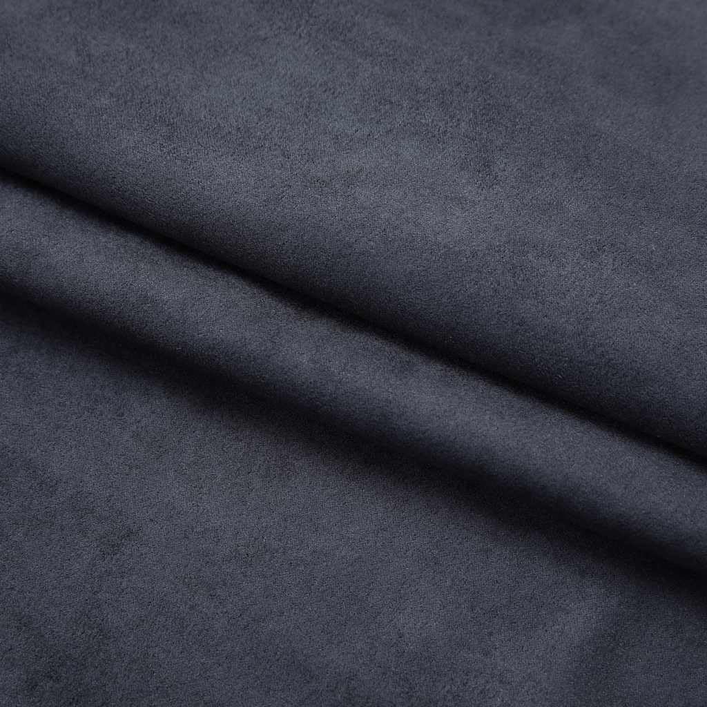 Zasłony zaciemniające z haczykami, 2 szt. antracytowe, 140 x 245 cm, termoizolacyjne do sypialni i salonu, nieprzezroczyste panele okienne z poliestru o wyglądzie zamszu