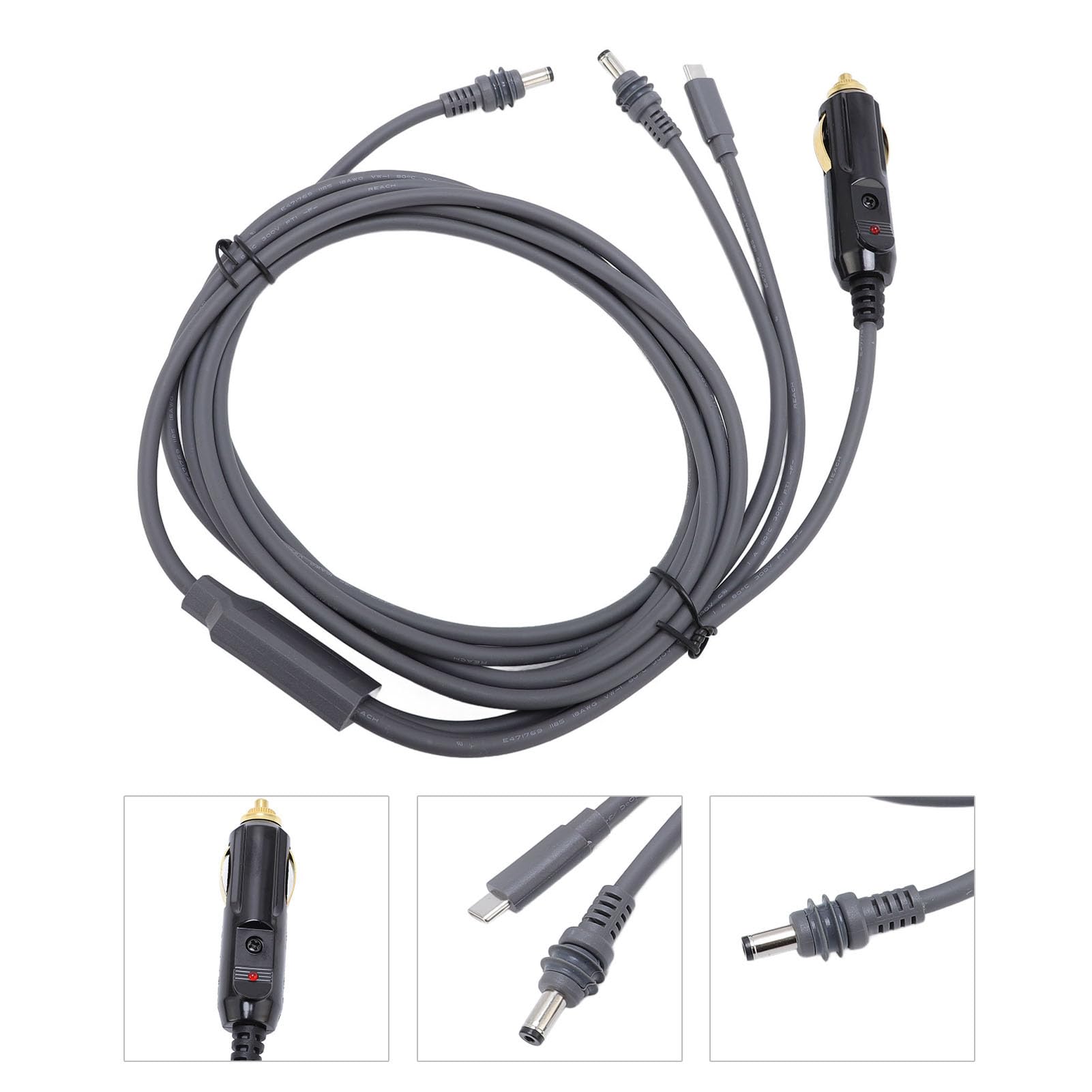 Yosoo Health Gear Cable de Alimentación DC para Satélite, 18AWG Cobre (#4)