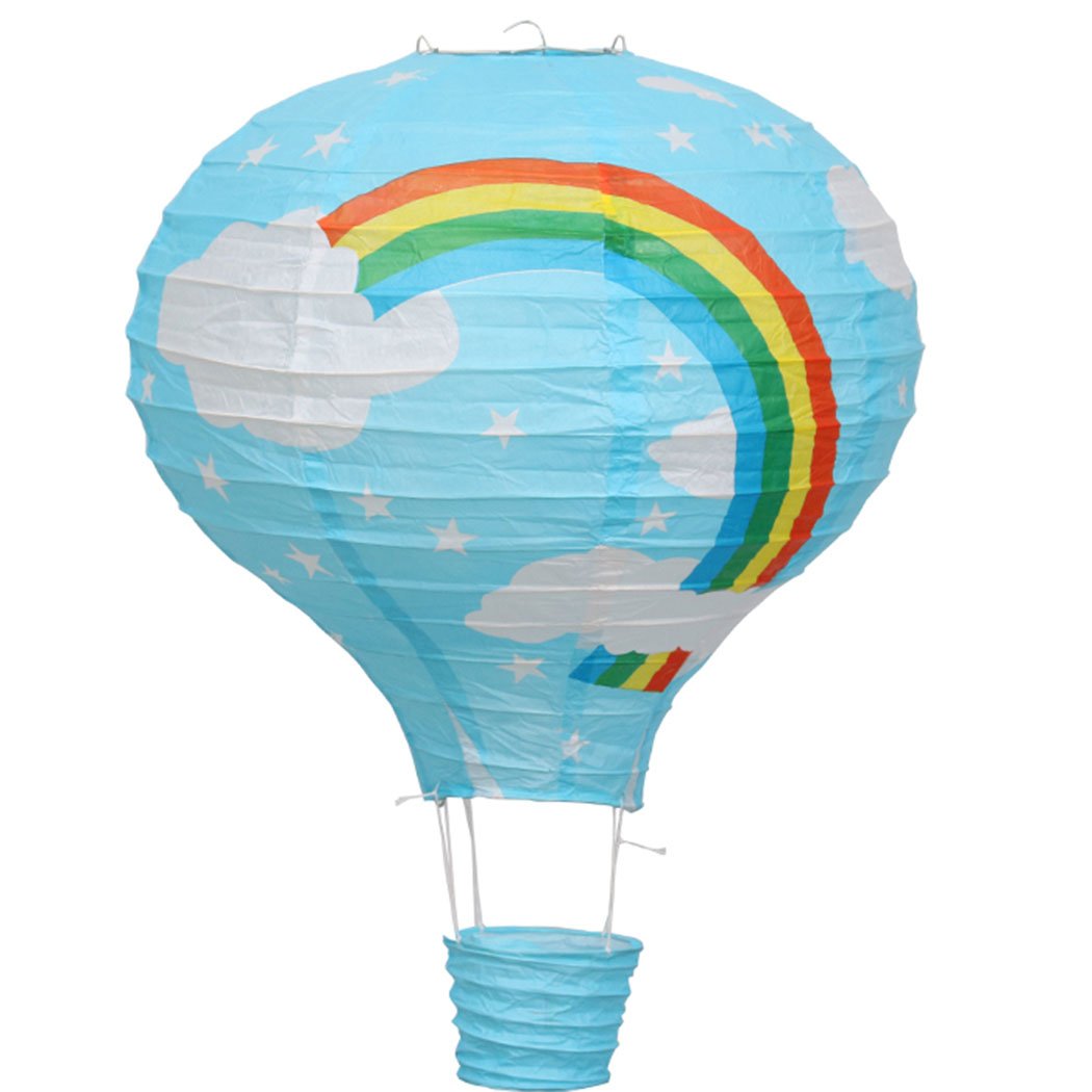 SWEET HOME Women Child Home Bedroom Decoration Rainbow Balloon Lampshades Paper Lantern Blue