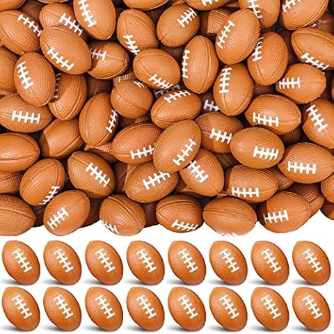 Jerify 250 Pieces Mini Footballs Bulk Tiny Foam Football Stress Balls Novelty Football Toys Crafts for Adult Birthday Sports Party Favors(Brown,1.46 x 0.98 Inch) Cover