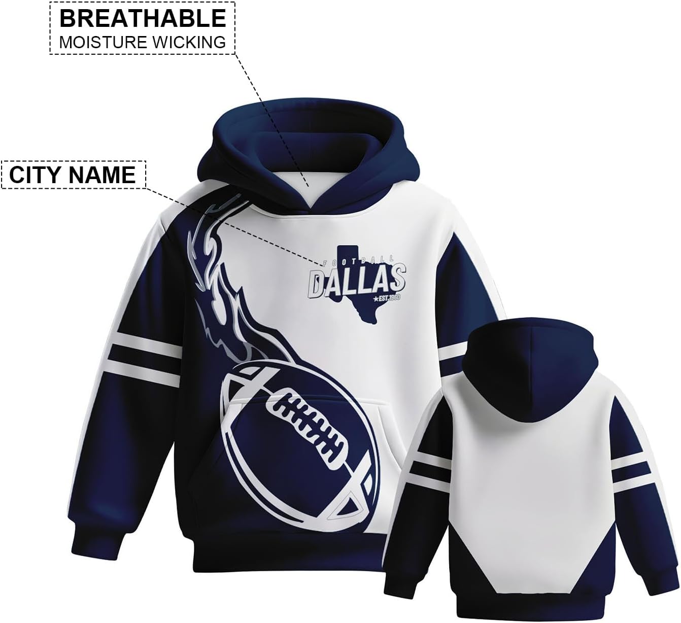 Kids Hoodies Football Hooded Sweatshirt Pullover Hoodies Boys Hoodie Sweatshirts with Pocket Fans Gifts for Kids - Image 4