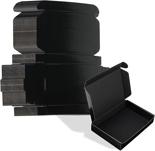 Miniatura 34 de ZBEIVAN Cajas de envío pequeñas negras de 8 x 6 x 4, 20 paquetes de cajas de cartón corrugado para embalaje de regalos de pequeñas empresas con tapas