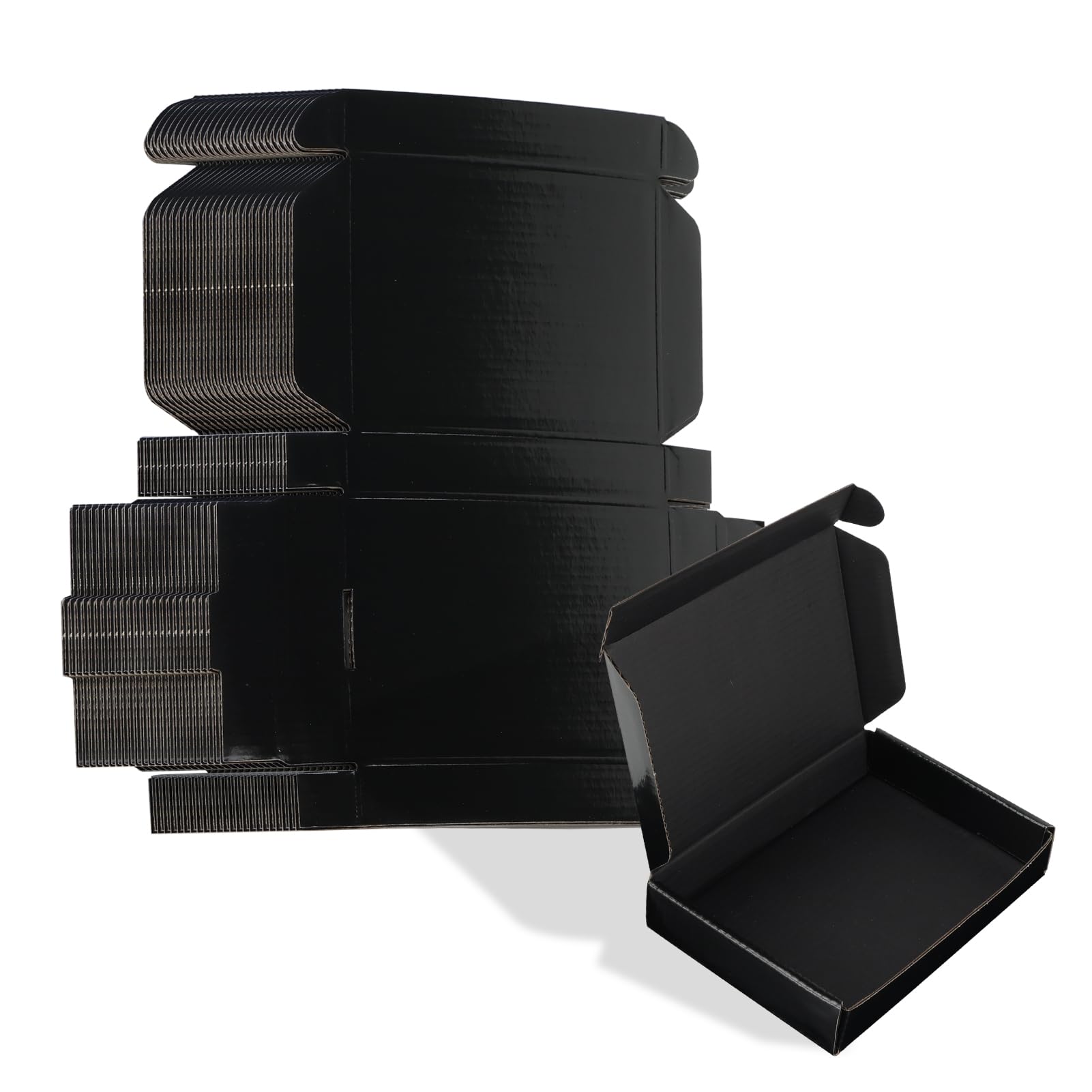ZBEIVAN 6x4x1 Black Shipping Boxes Set of 50, Corrugated Cardboard Mailer Boxes for Packaging Small Business Mailing Gifts