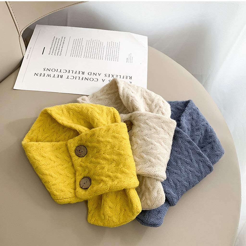 Weicher Knopf gestrickter Kinderschal Winter Baby Warmer Schalkragen für Jungen und Mädchen Kleinkinder (Farbe: B)