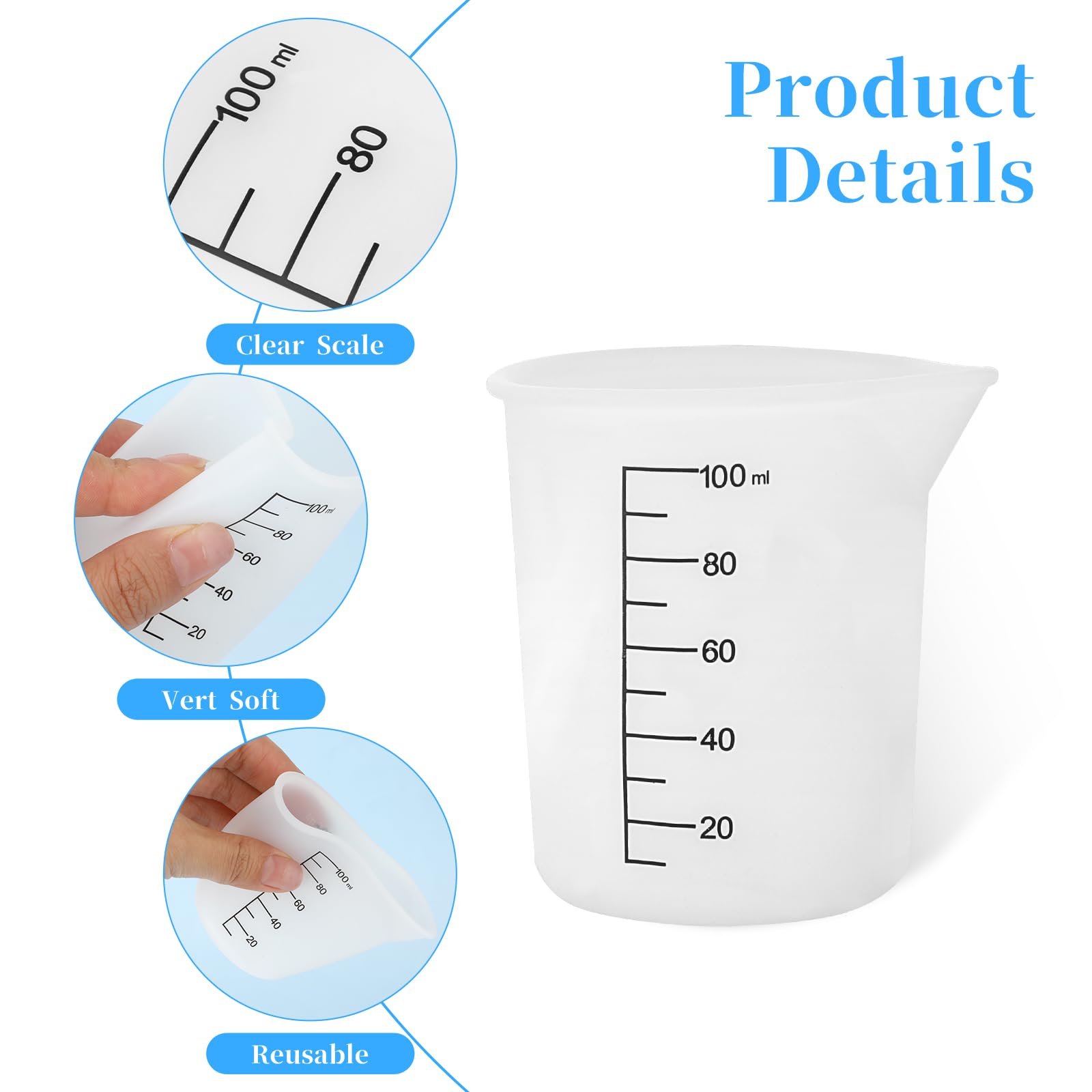 2Pcs Washable Silicone Laundry Detergent Measuring Cup - Reusable Flexible Cup for Liquid Detergent in Laundry Room - Image 3
