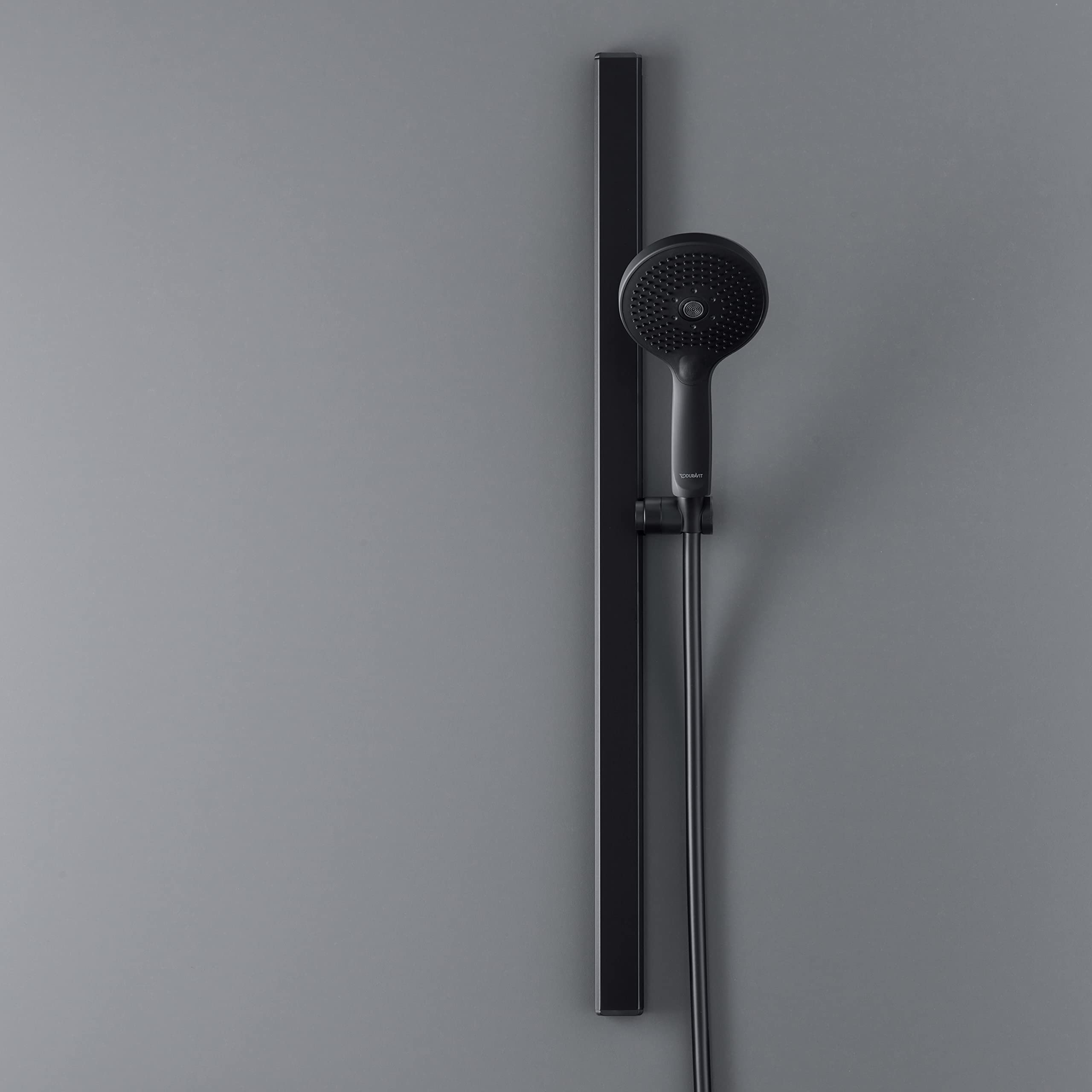 Duravit barre de douche universelle, barre de douche avec support de douchette réglable en hauteur, barre de douche (810 mm), noir mat