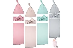 4 Set Newborn Swaddle and Headband Set