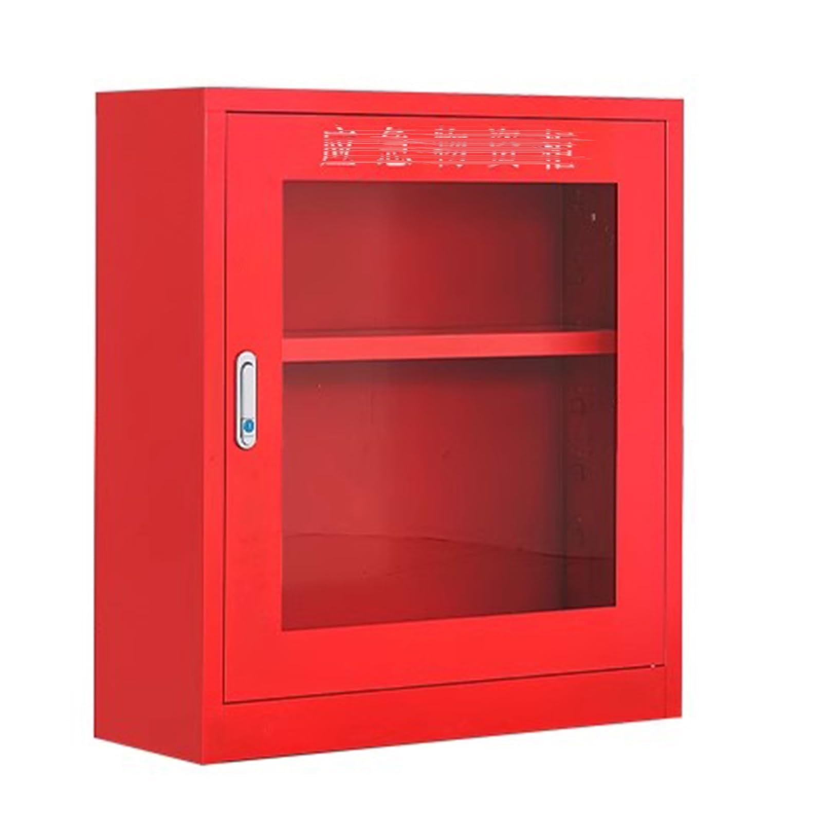 Brandschutz-Dokumentenschrank Mit Schlüsselschloss, Schrank, Feuerfester Lagerschrank, Metallstahlplatte, Gehärtetes Glas, Feuerlöscherkasten Aus Stahl(Rosso,75x26x82cm)