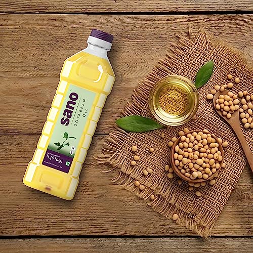 Image of sano 1 Ltr and 5 Ltr Soyabean Oil Pet Bottle - Pure, Natural, and Nutrient-Rich Cooking Oil for Healthy Delights