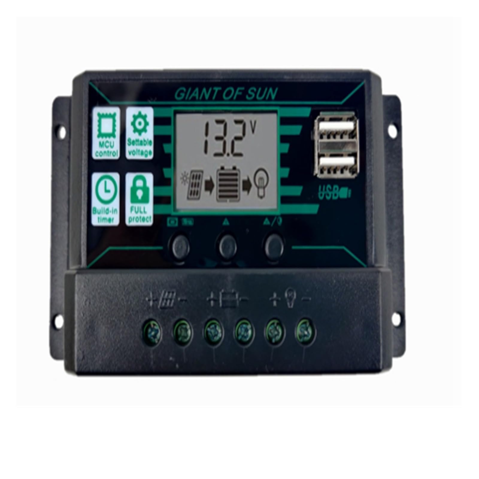 Solar Charge Controller AutoSwitch LCD Display with Overcharge Short Circuit Protection(50A)